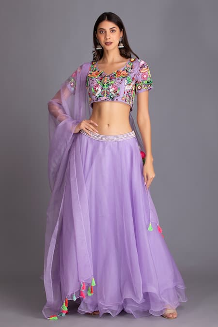 House of Tushaom Waistband Embroidered Lehenga Set 