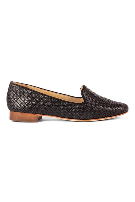 Vanilla Moon_Black Catrina Basket Woven Pattern Mules_Online_at_Aza_Fashions