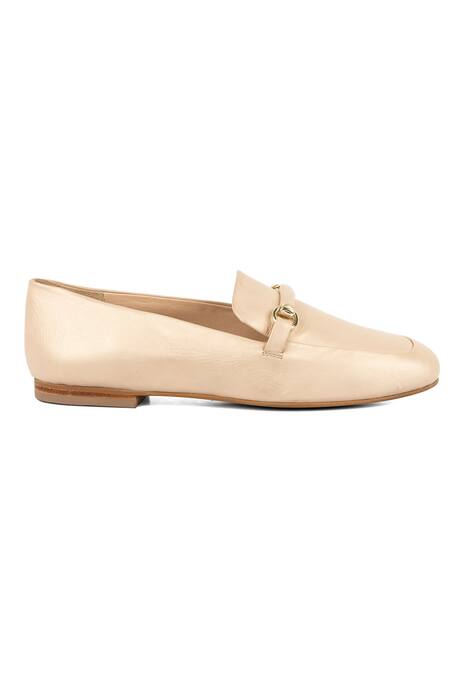 Buy_Vanilla Moon_Beige Cara Stack Heel Loafers_Online_at_Aza_Fashions