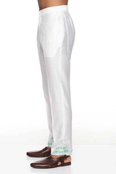 Paresh Lamba Signatures_Green Georgette Embroidery Mirror Bundi And Kurta Set _at_Aza_Fashions