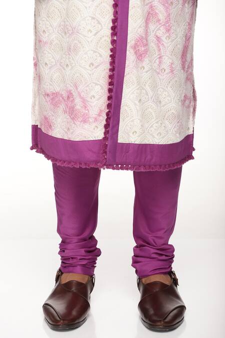 Paresh Lamba Signatures_White Georgette, Cotton Silk Floral, Sequin Embroidered Kurta Set_at_Aza_Fashions