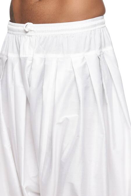 Paresh Lamba Signatures_Blue Cotton, Georgette Mirror Embroidered Kurta Set_at_Aza_Fashions