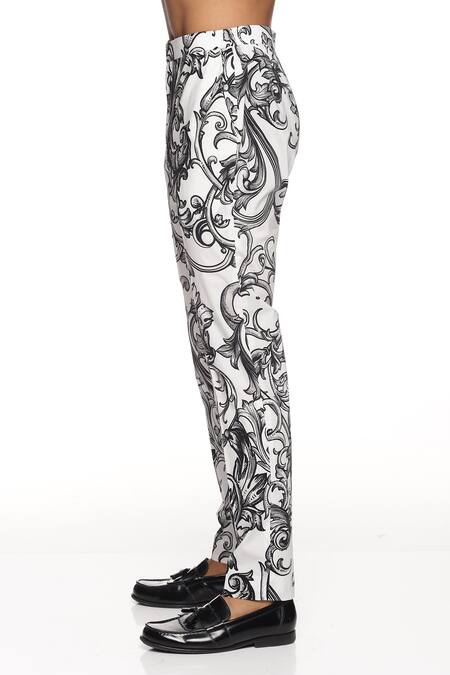 Buy_Paresh Lamba Signatures_White Cotton Victorian Print Kurta Set_Online_at_Aza_Fashions