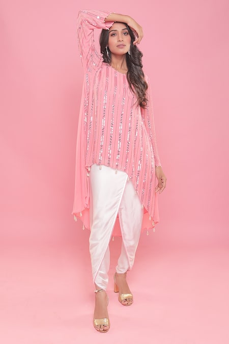 Seams Pret And Couture Ava Embroidered Kurta & Dhoti Pant Set 