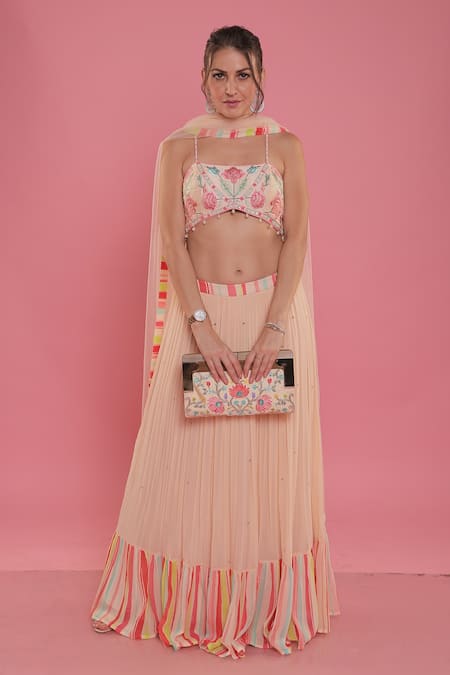 Seams Pret And Couture Begonia Pleated Lehenga Set 