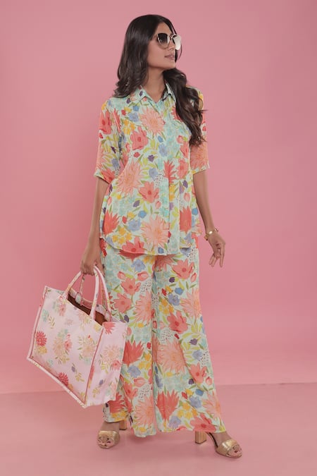 Seams Pret And Couture Blossom Printed Shirt & Pant Set 