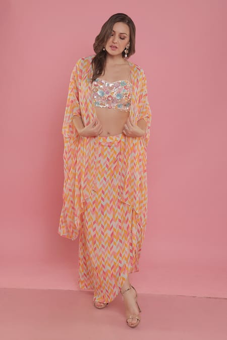 Seams Pret And Couture Delphine Printed Cape & Skirt Set 