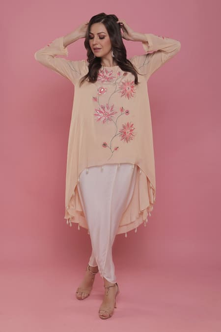 Seams Pret And Couture Emma Embroidered Tunic & Dhoti Pant Set 