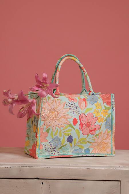 Blue hotsell floral handbag