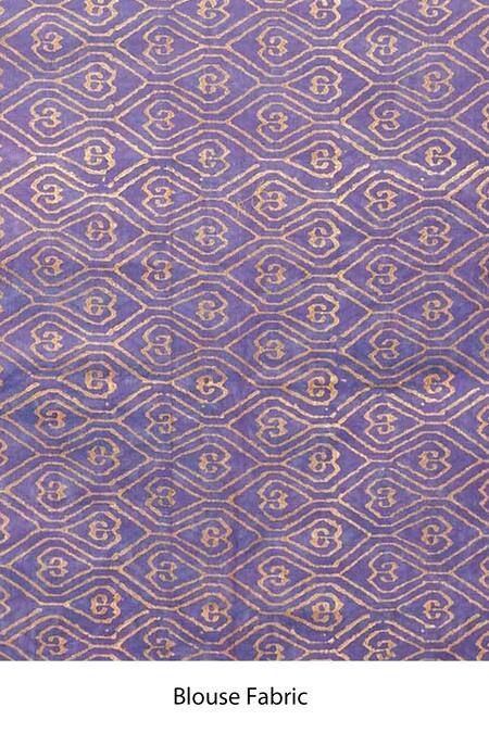 Shop_Anita Kanwal_Purple Cotton Printed Hand Block Saree_Online_at_Aza_Fashions