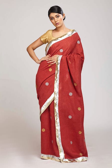 Anita Kanwal Polka Dot Print Saree 