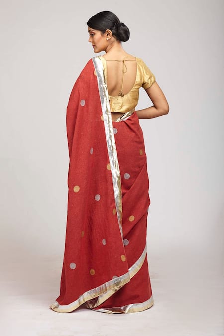 Anita Kanwal Polka Dot Print Saree 