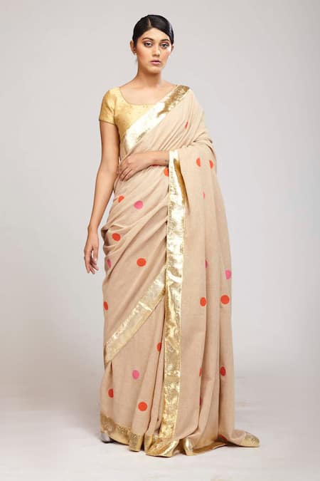 Anita Kanwal Polka Dot Print Saree 