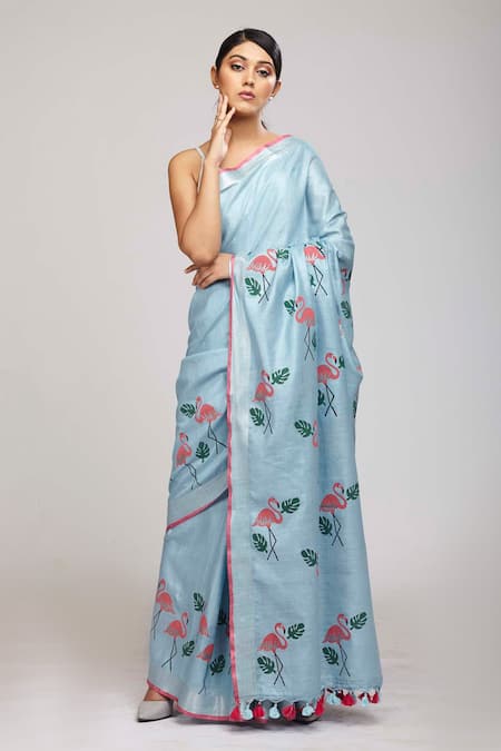 Anita Kanwal Flamingo Print Saree 