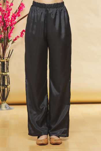 Samyukta Singhania_Grey Kurta Chanderi Silk Pant Art Silkdupatta Soft Net Pattern Set_at_Aza_Fashions