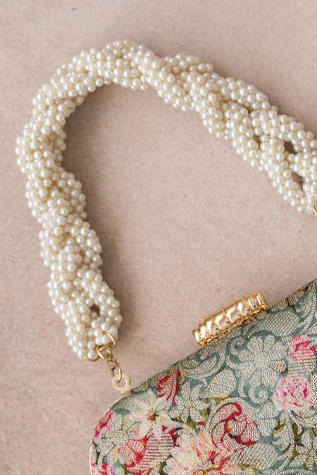 Amyra Grey Beads Elora Print Clutch Online at Aza Fashions Amyra_Grey Beads Elora Print Clutch_Online_at_Aza_Fashions