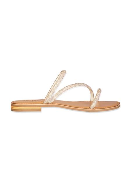 Buy Nine By Janine White Embellished Elsa Strap Round Toe Flats Online at Aza Fashions Buy_Nine By Janine_White Embellished Elsa Strap Round Toe Flats _Online_at_Aza_Fashions