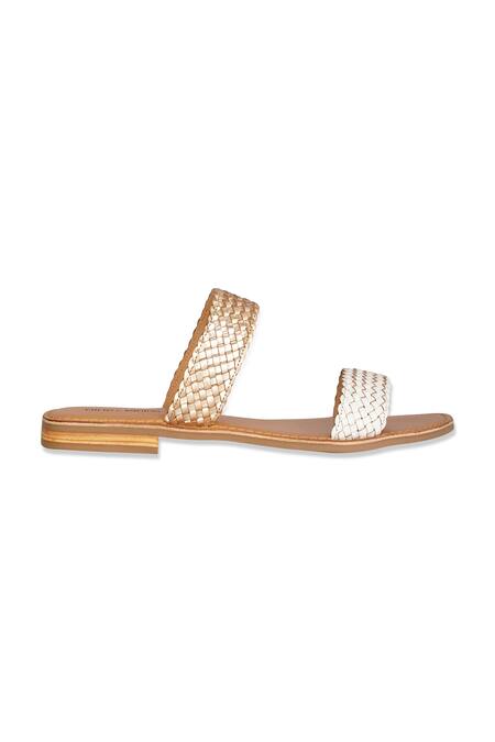 Buy Nine By Janine Gold Woven Stella Band Flats Online at Aza Fashions Buy_Nine By Janine_Gold Woven Stella Band Flats _Online_at_Aza_Fashions