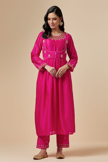 Anantaa by Roohi Silk Chanderi Gathered Kurta 