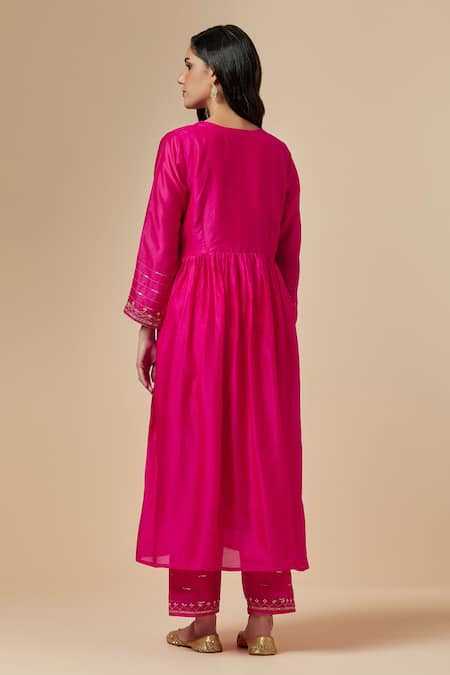 Anantaa By Roohi Silk Chanderi Gathered Kurta 