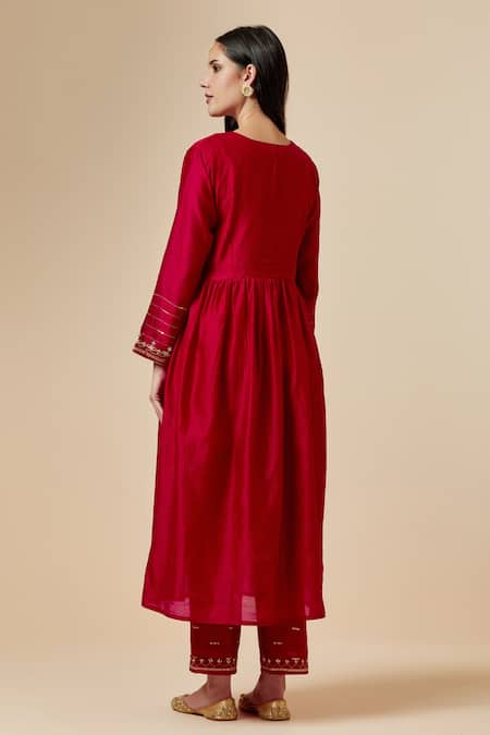 Anantaa By Roohi Silk Chanderi Gathered Kurta 