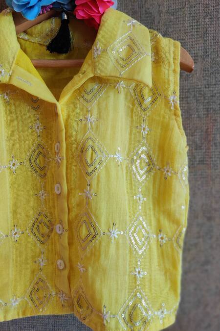 Shop_Little Secrets_Pink Chanderi, Organza Sequins, Embroidery Lehenga And Top Set _Online_at_Aza_Fashions