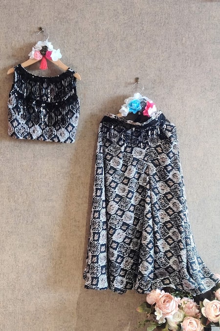 Little Secrets Fringe Top & Printed Sharara Set 