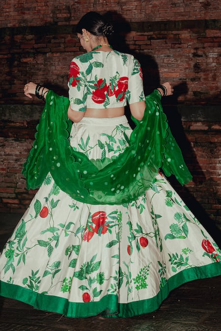 Label Earthen Ramri Floral Print Lehnga Set  
