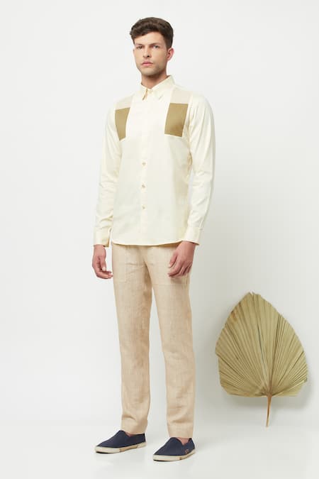 Lacquer Embassy Cortes Cotton Colorblock Shirt 