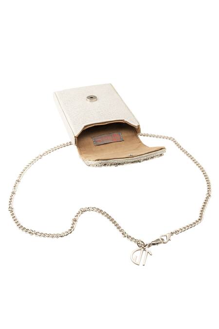 Buy_Quirky Tales_Silver Embroidery Sofia Mobile Belt Bag_Online_at_Aza_Fashions