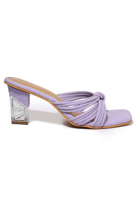 Paio_Purple Delphi Knotted Block Heels_Online_at_Aza_Fashions