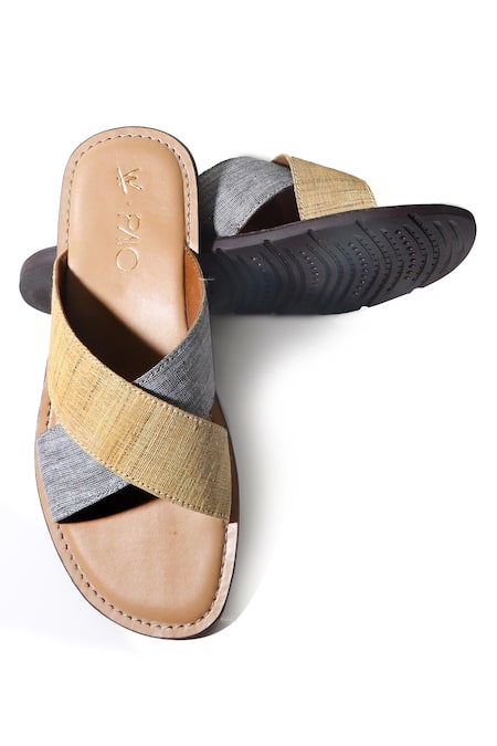 Paio Cream Brooklyn Cross Strap Flats