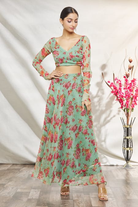 Samyukta Singhania Floral Print Skirt Set 