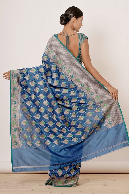 Pure Banarasi Silk Sarees Dark Green Colour, Wedding Wear | YOYO Fashion