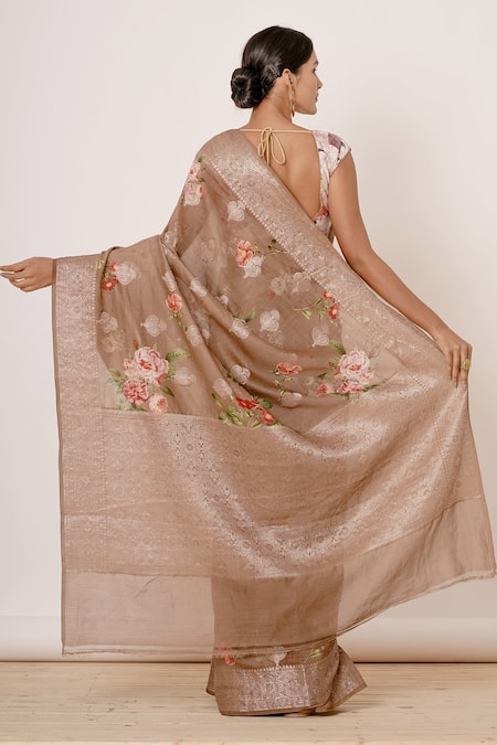 Aharin India  Pure Banarasi Silk Saree With Blouse 