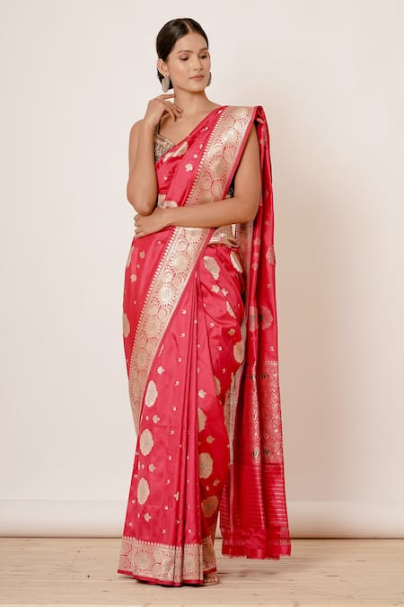 AHARIN INDIA  Pure Silk Banarasi Saree With Blouse 