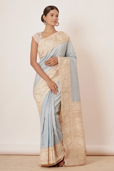 AHARIN INDIA Woven Saree With Emboridered Blouse 