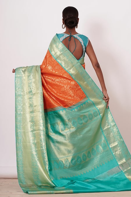 Aharin India Banarasi Silk Saree With Blouse 