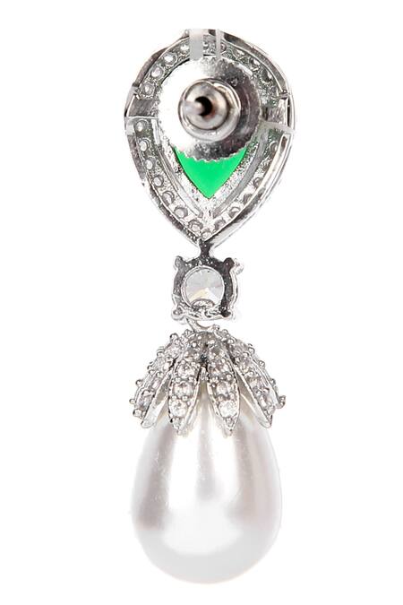 Shop Auraa Trends Green Beads, Stones, Diamonds Embellished Earrings Online at Aza Fashions Shop_Auraa Trends_Green Beads, Stones, Diamonds Embellished Earrings _Online_at_Aza_Fashions