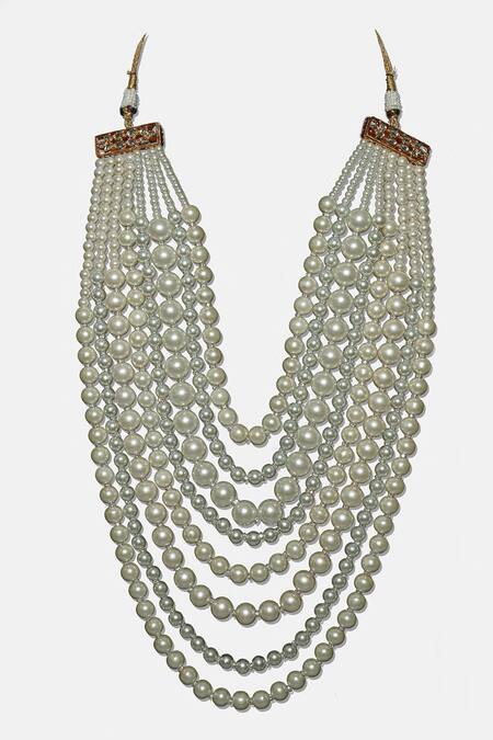 Buy AYESHA Womens & Girls Set Of White And Gold Crystals Western Statement  Necklace And Earrings | Shoppers Stop