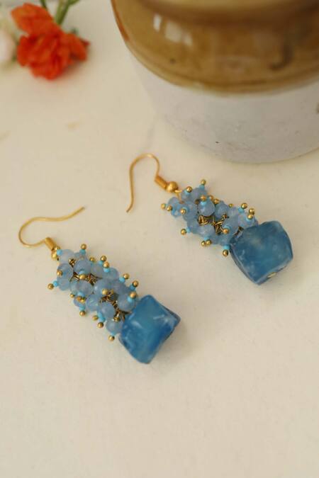 Midnight Blue CZ Dangler Earrings – Curio Cottage-baongoctrading.com.vn