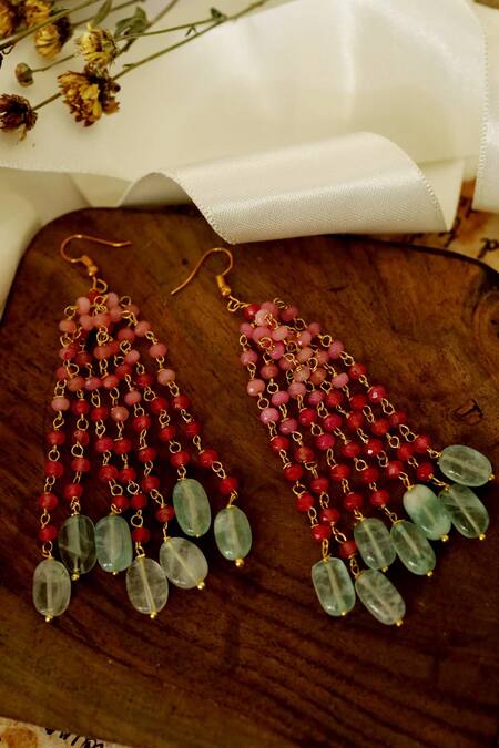 Buy Do Taara Green Stones Dangler Earrings Online at Aza Fashions Buy_Do Taara_Green Stones Dangler Earrings _Online_at_Aza_Fashions