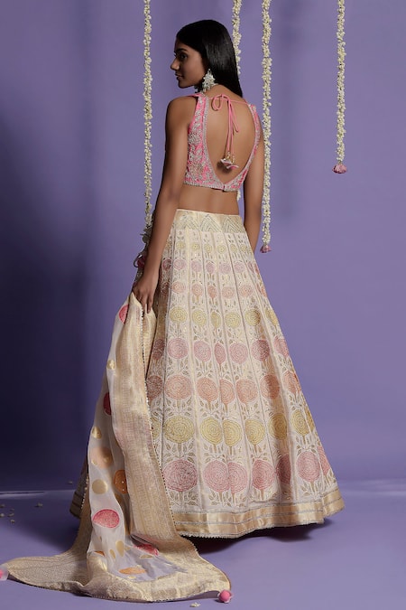 Two Sisters By Gyans Floral Embellished Lehenga Set 