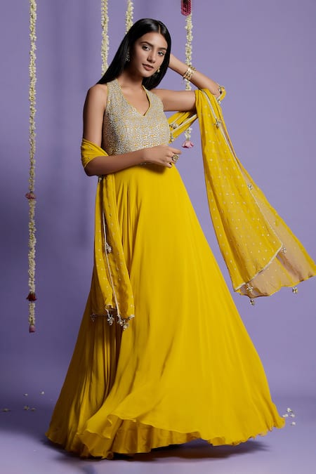 Two Sisters By Gyans Sequin Embellished Anarkali With Dupatta 