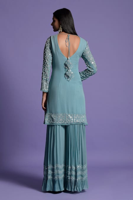 Two Sisters By Gyans Embroidered Kurta Sharara Set