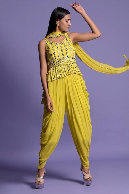 Dhoti with peplum top on sale