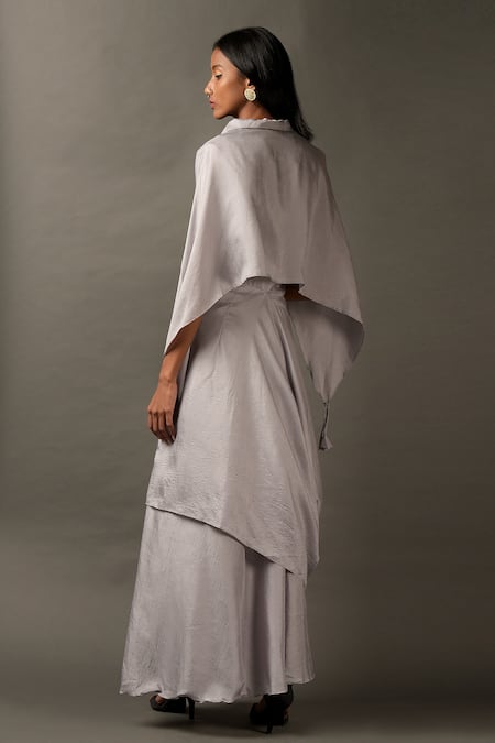 Two Sisters By Gyans Viscose Satin Draped Jumpsuit 