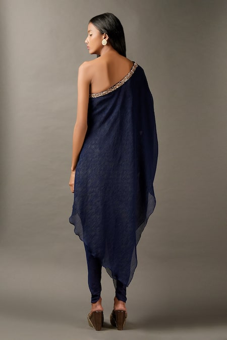 Two Sisters By Gyans Handkerchief Hem One Shoulder Dress With Pant 