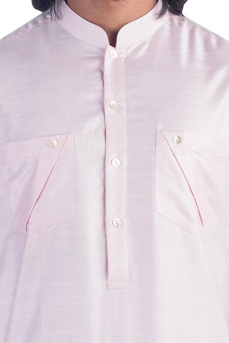 Poonam Kasera_Grey Cotton Silk, 50% Silk, 50% Viscose Checkered Bundi And Kurta Set_at_Aza_Fashions