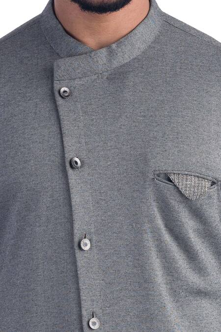 Poonam Kasera Blue Cotton Silk, 50% Silk, 50% Viscose Abstract Woven Bundi And Kurta Set at Aza Fashions Poonam Kasera_Blue Cotton Silk, 50% Silk, 50% Viscose Abstract Woven Bundi And Kurta Set_at_Aza_Fashions